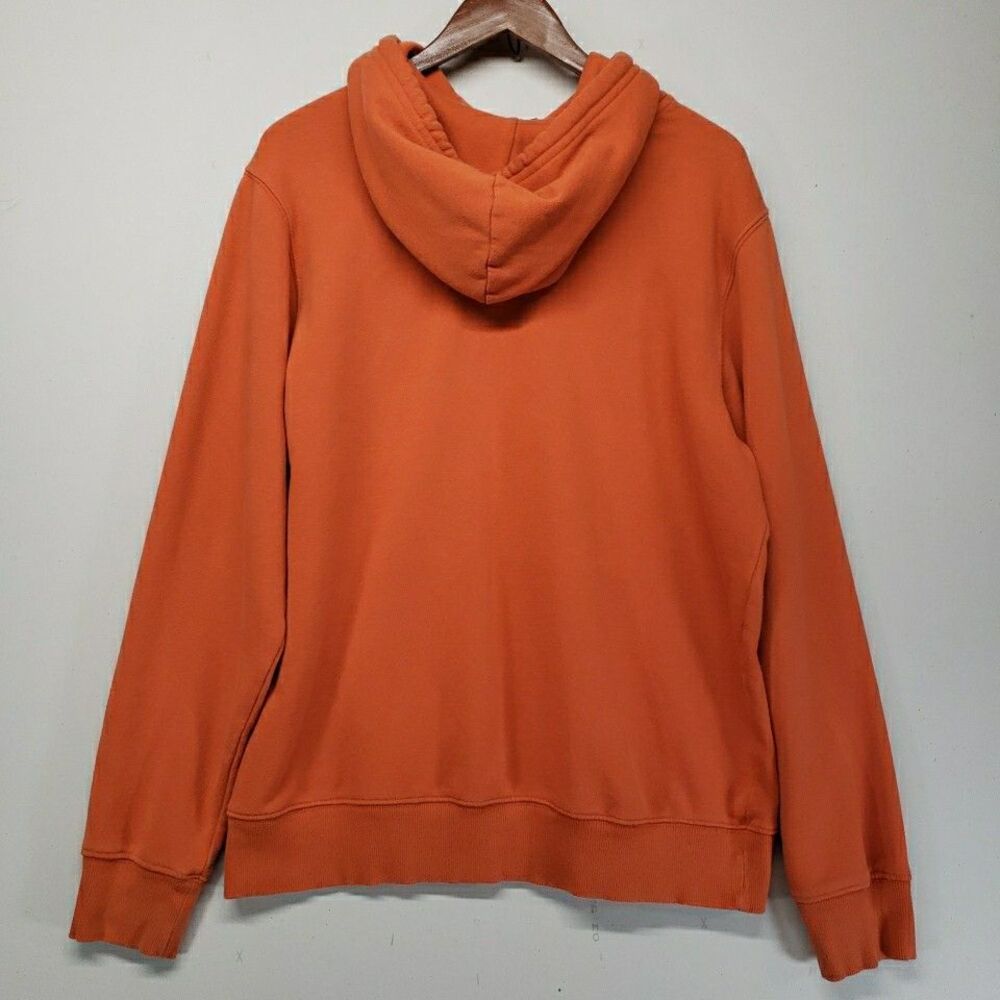 The North Face Men's Large Orange Pullover Hoodie White Big Logo Graphic - Picture 6 of 9
